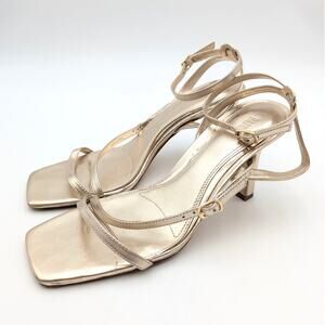 Paige Liza Ankle Strap Stiletto Heel Sandal Women's Gold Size US8 EU39